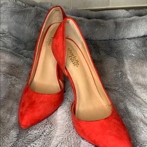 Dressy Heels; Vibrant “Strawberry” Color!